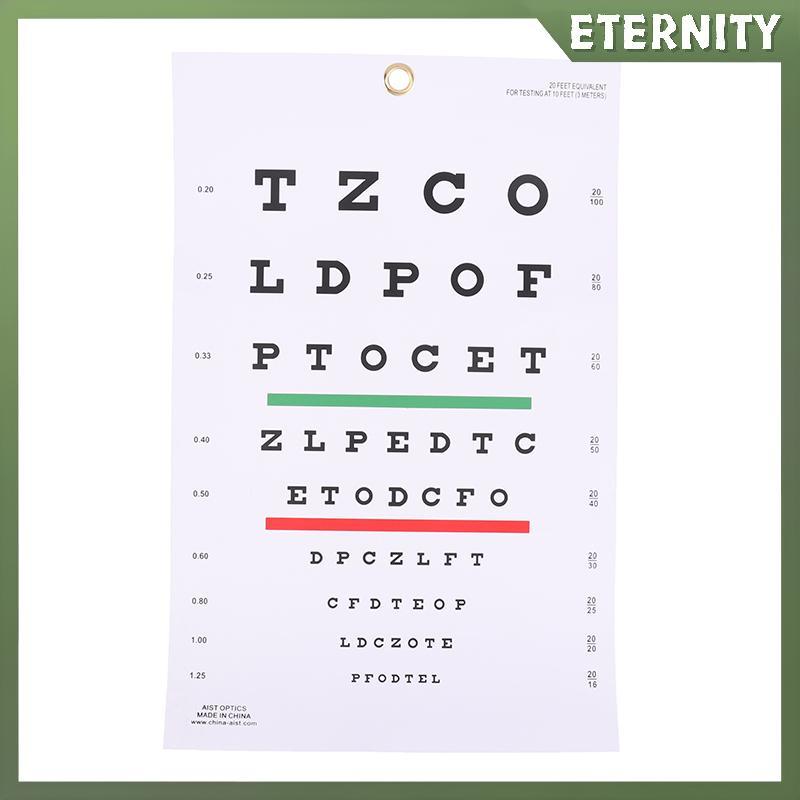 ETERNITY พรีเมี่ยม SNELlen Eye Chart แผนภูมิผนังพลาสติกกันน้ํา Snellen แผนภูมิสําหรับ Eye Test ข้อสอ