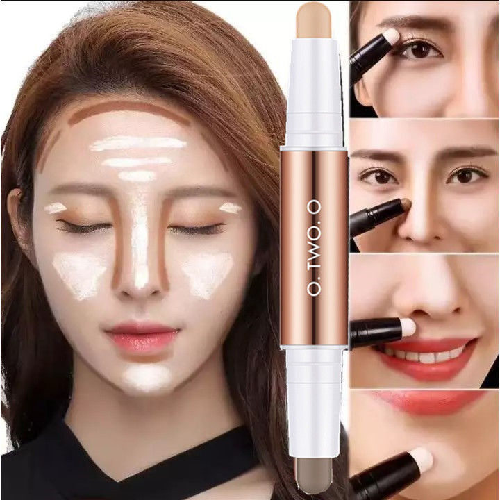 O.TWO.OWaterproof2 in 1 Highlight Contour Stick Double-Sided Face Contour Nose Shadow Contour Highli