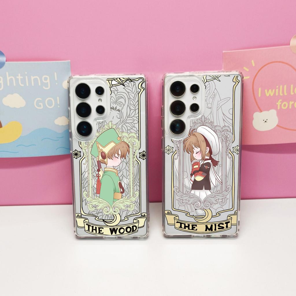 สําหรับSamsung s26 Ultra S25 FE S25 UltraกรณีS24 Ultra S24 FEน่ารักการ์ตูนA56 ฝาครอบแม่เหล็กS23 Ultra Hard Shellโปร่งใสสีเขียวสาวป่า