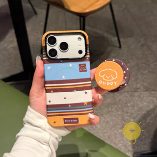For เคสไอโฟน with Griptok PC Magnetic Dog Puppy Stripe Star Hard เคส Phone Case For iPhone 17 Pro Max 16 15 14 13 Cover Aesthetic Korean Cute