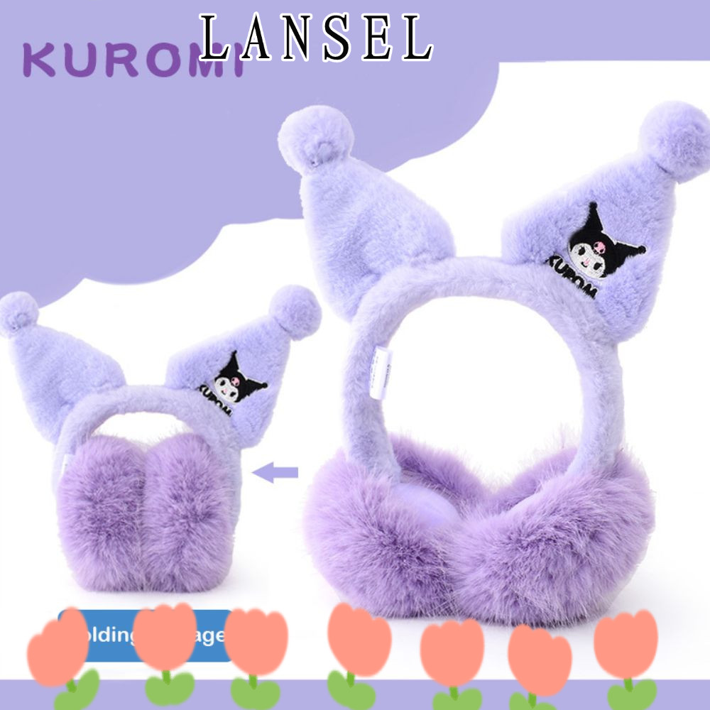หูฟังป้องกันหู Cinnamoroll Warm สไตล์ anime Sanrio Kawaii Plush สำหรับเด็ก