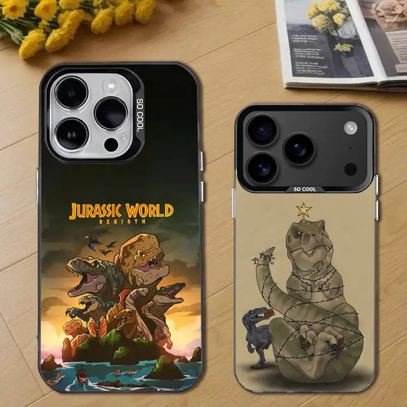 Jurassic World Cool เคสโทรศัพท์สําหรับ iPhone 17,16,15,14,16,12,11,Pro,Max,Plus,E,Air,Mini Black Tpu Cover – โปรปัง