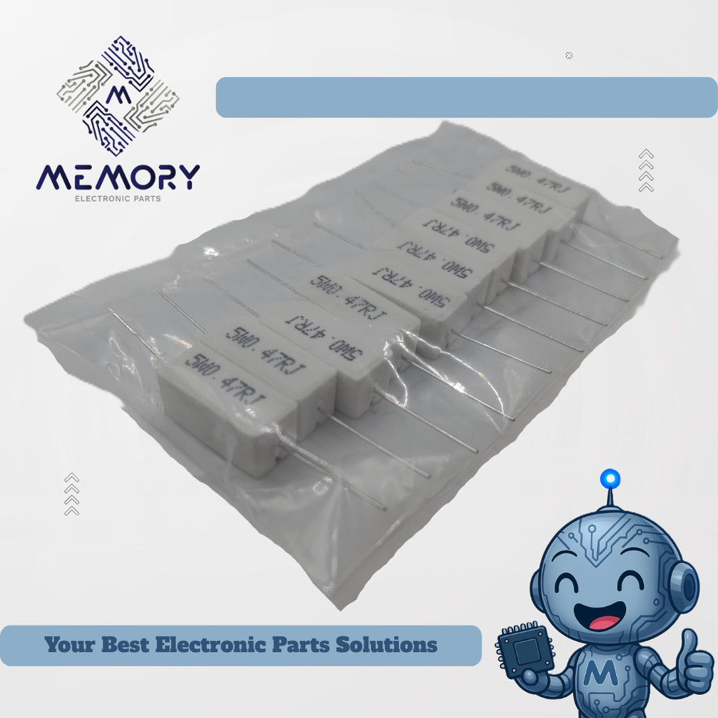 ตัวต้านทาน 5 วัตต์ 0.45Ohm / R5W-0.47Ohm (ราคาต่อ 100 ชิ้น)