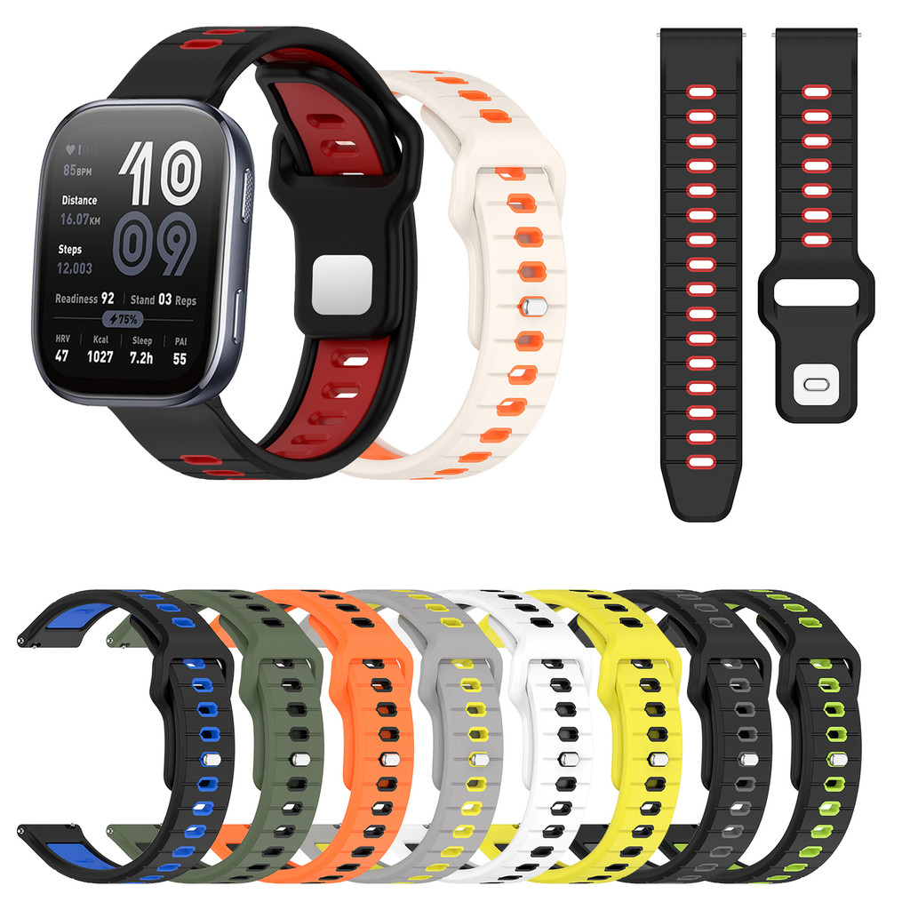 สายซิลิโคนสําหรับ Huami Amazfit Bip6 Bip5 Bip3 Bip 3 5 6 Lite SU Pro Unity สมาร์ทนาฬิกาแฟชั่น Patchwork สีสายรัดข้อมือ