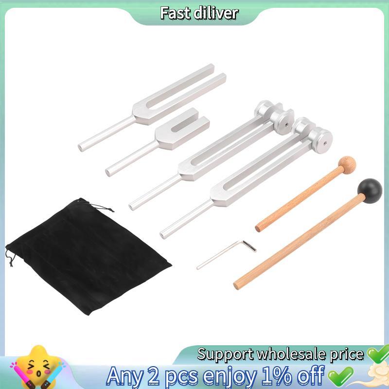 HJ-4 ชิ้นชุดส้อมปรับแต่ง (128Hz, 136.1Hz, MI 528Hz, 4096Hz),สําหรับ Healing Chakra,Sound Therapy,Rel