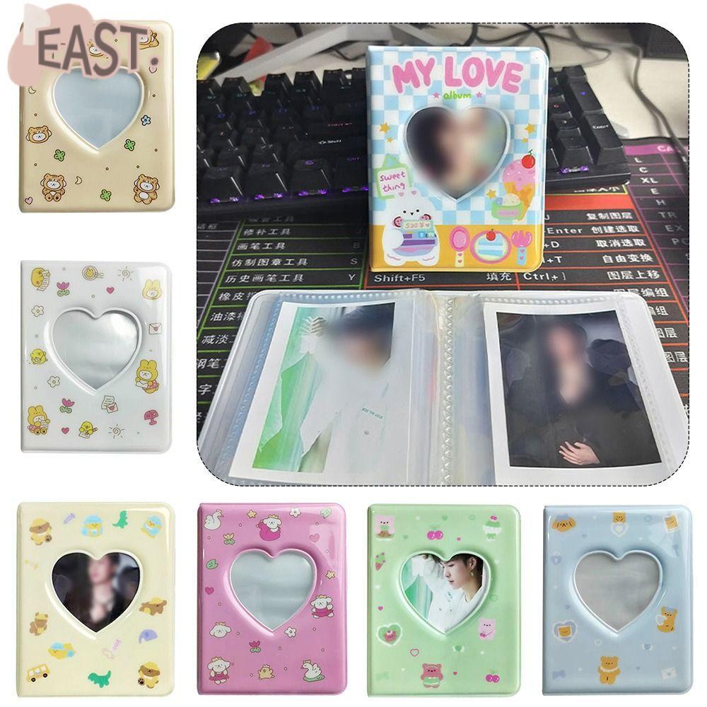 EASTS Card Album, Love Heart Hollow Animals Pattern Idol Picture Holder, Cute PVC Single Grid DIY Pi