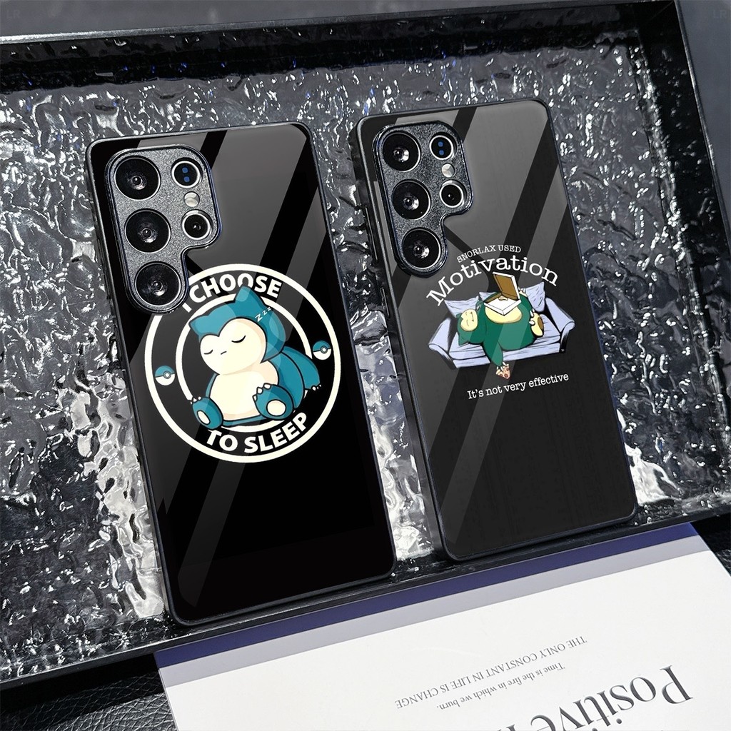 Snorlax pokemon 03 แก้วเคสโทรศัพท์สําหรับ Samsung Galaxy S22 S23 S24 S25 Ultra Plus S24FE S25FE M15 