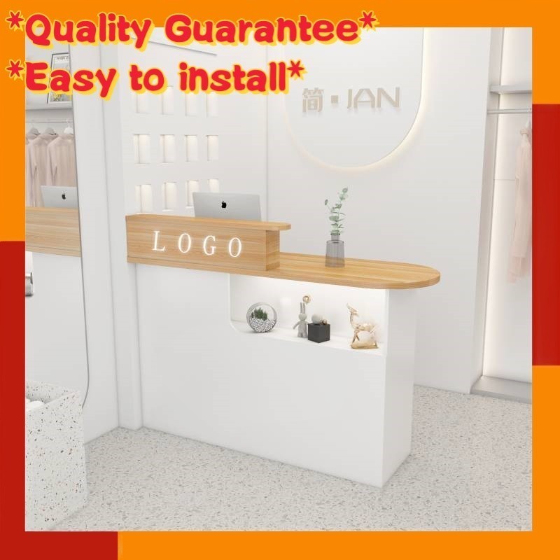 Reception table bar counter cashier clothing store company reception table with drawer table standin