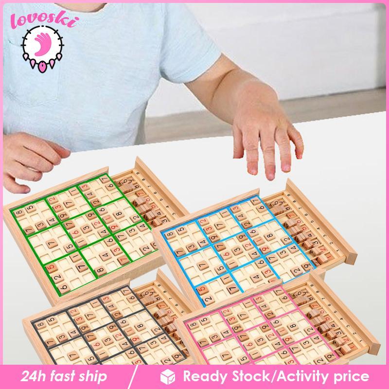 [Lovoski] Wooden Sudoku Board Family Game ชุดของเล่นเพื่อการศึกษาสําหรับเด็กของขวัญคริสต์มาส