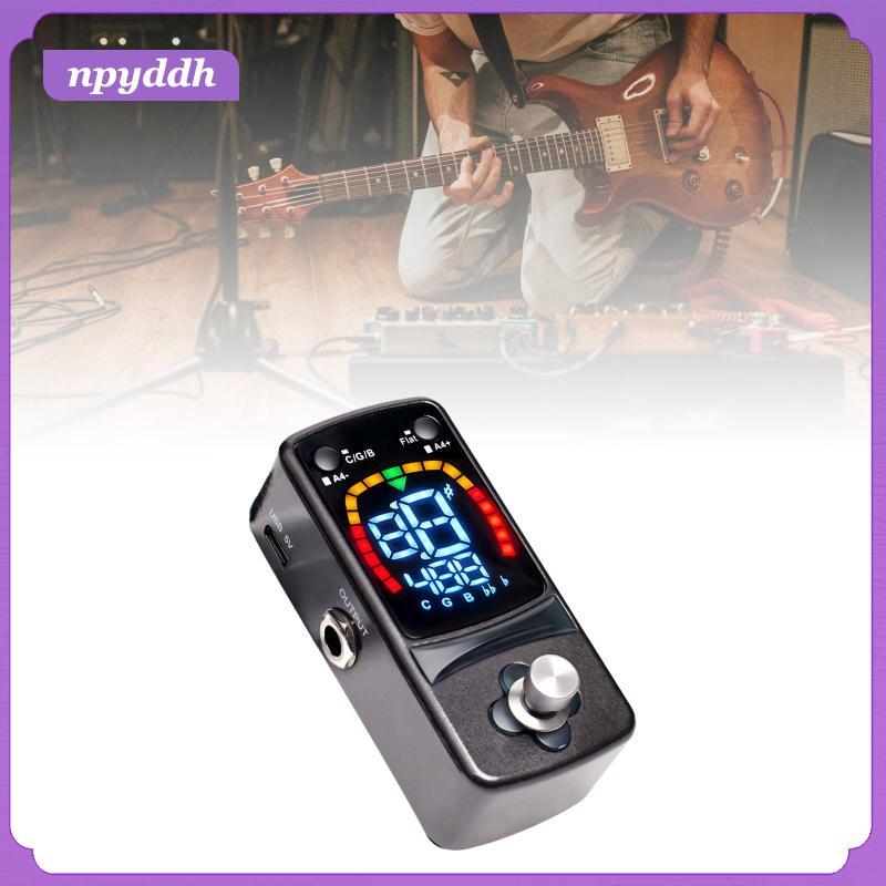 [npyddh] Chromatic Mini Guitar Tuner Pedal Zinc Alloy Pitch Indicator กีตาร์ไฟฟ้าอุปกรณ์เสริมสําหรับ