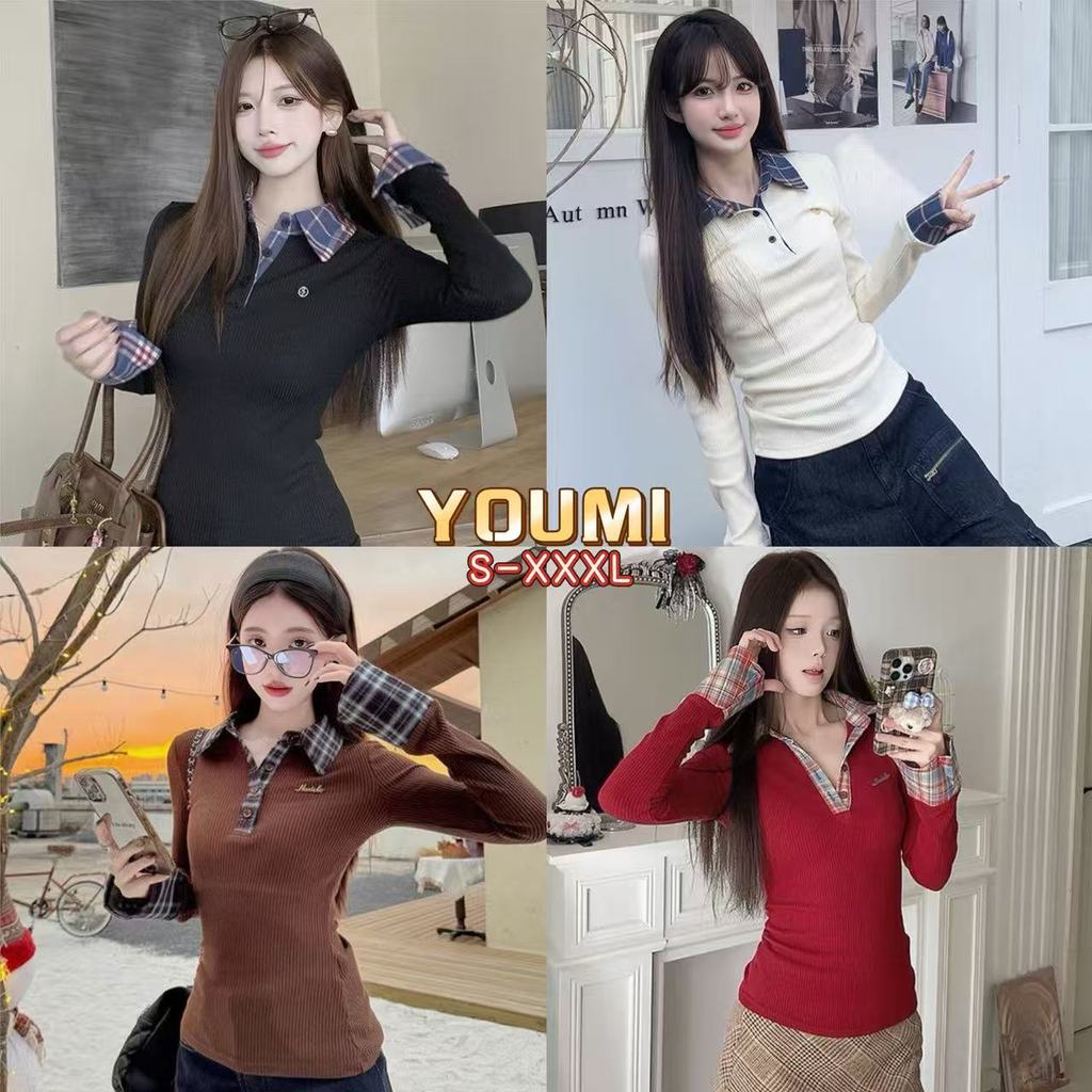 ส่งจากไทยทุกวัน เสื้อแฟชั่นผญ เสื้อยืดผู้หญิง ปัก คอสี่เหลี่ยม เสื้อคอปกกระดุมหน้า ทรงคิวท์ๆ ผ้านิ่ม