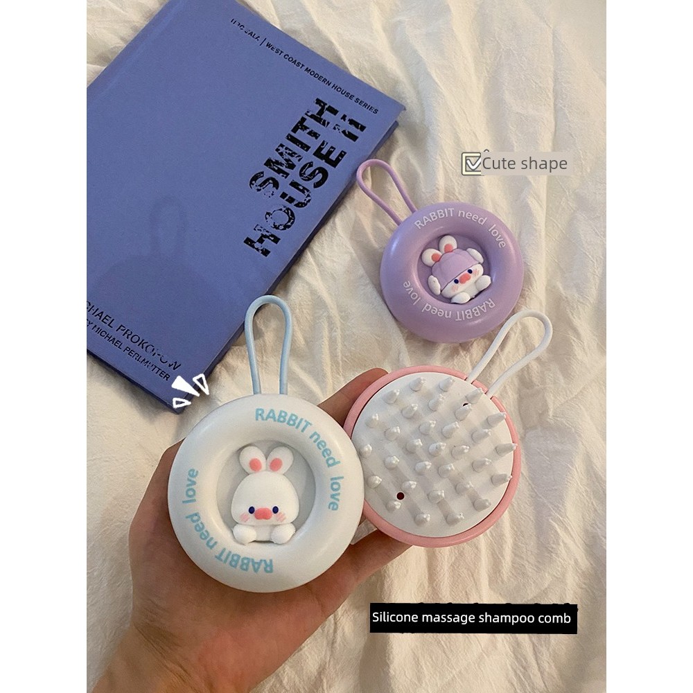 แปรงสระผม konvy แปรงสระผม ซิลิโคนแชมพูแปรงนวดแปรงแชมพูหวีผมหนังศีรษะทําความสะอาดซิลิโคนแปรงทําความสะ