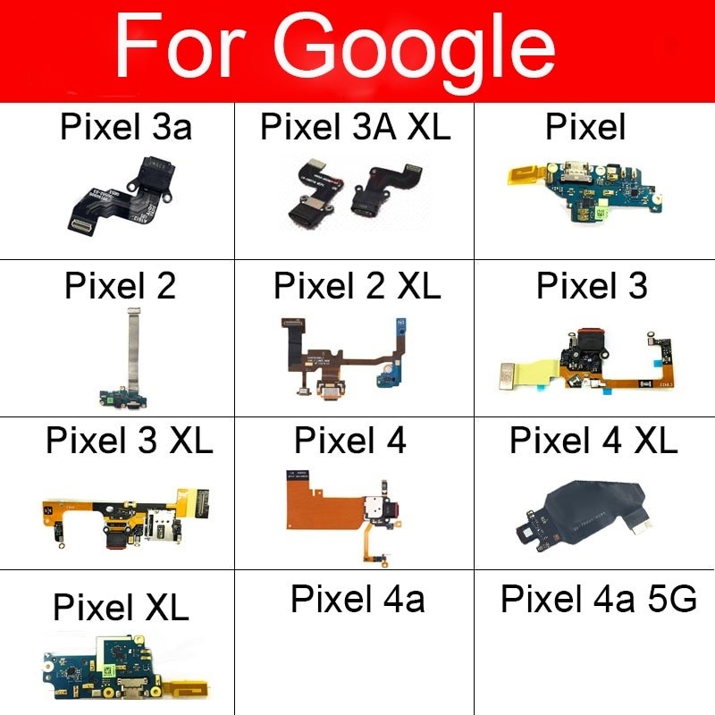 Original USB ชาร์จพอร์ต Flex สําหรับ Google Pixel 2 2XL 3 3XL 3A 4 4XL 4A 5G XL Charger พอร์ต Dock ปลั๊กเชื่อมต่อบอร์ด Flex สาย PCB เปลี่ยนอะไหล่ซ่อม