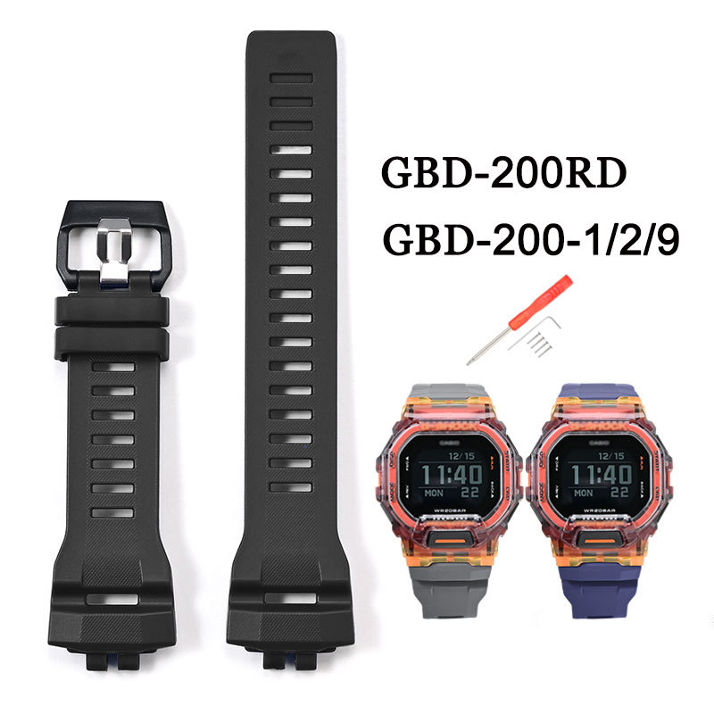 สายนาฬิกา TPU สําหรับ Casio GBD-200-1/2/9 GBD-200RD GBD-200SM ดําน้ํา Diver สายนาฬิกาอิเล็กทรอนิกส์ส