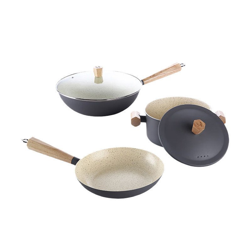 Nianhua HXC-T-TZ001B Huang Xiaochu Series Non-Stick Pan ชุดสามชิ้น N3TO