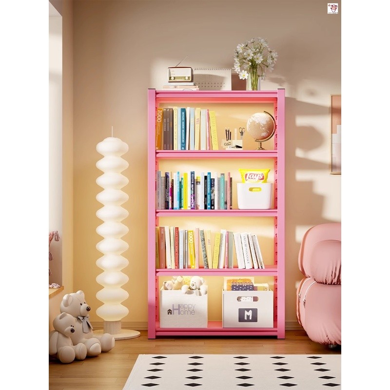 ชั้นวางเครื่องสำอาง ชั้นเก็บของใช้ในบ้าน สีชมพู ชั้นวางตั้งพื้น 置物架  收纳架 落地展示架 - รูปที่ 3