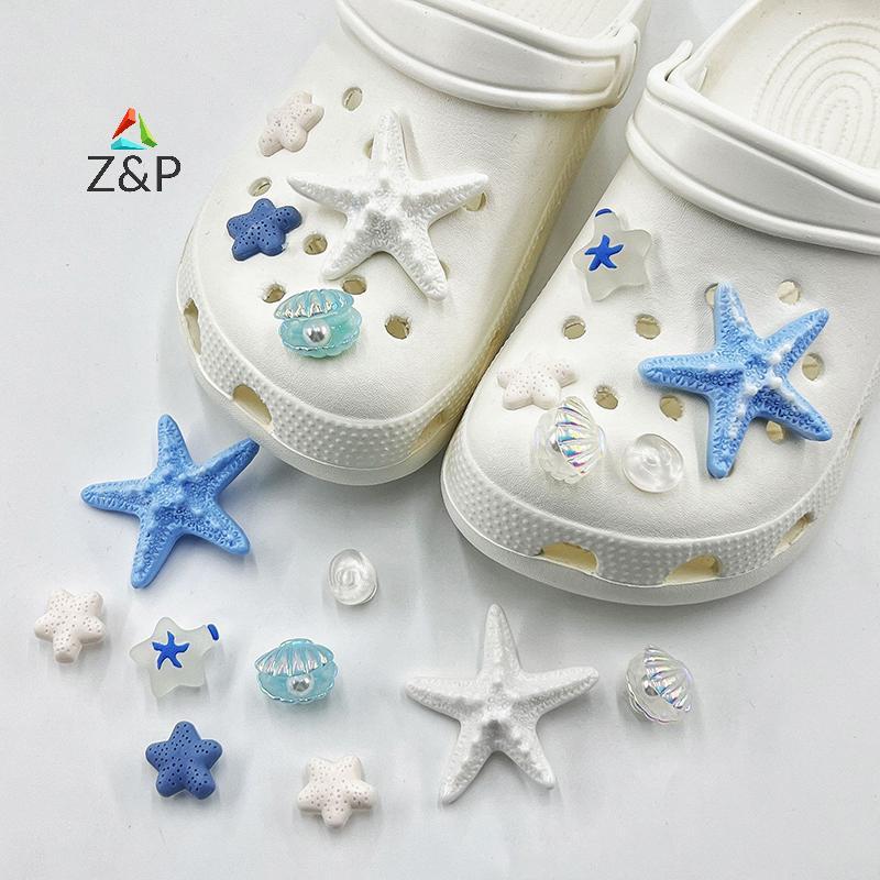Z & P 1 ชุด Sea Hole Punch รองเท้า Charms DIY Ocean Lava Rock & ปลาดาวคลิปรองเท้าสําหรับรองเท้าแตะฤดูร้อนและรองเท้าแตะตกแต่ง COD