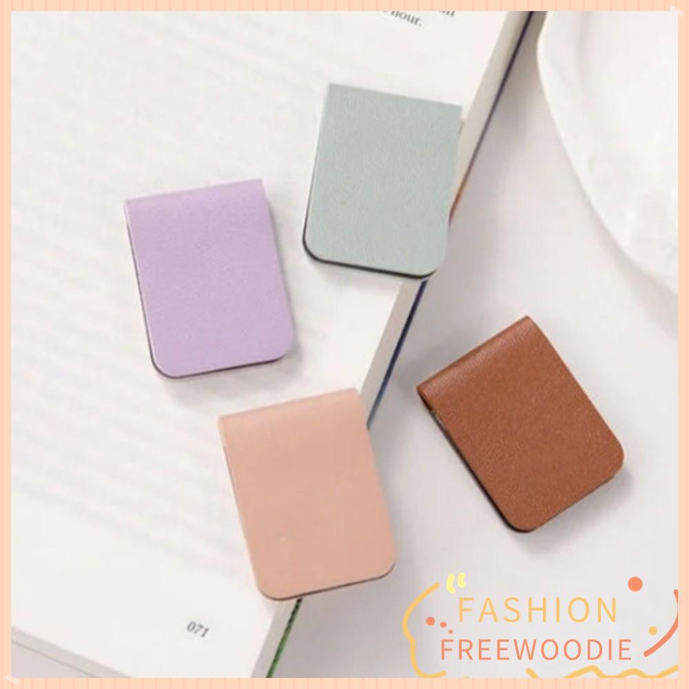 FREEWOODIE คลิปหนีบเงินแม่เหล็ก, ที่คั่นหนังสือแม่เหล็กรูปสี่เหลี่ยมผืนผ้า DIY, หนังของขวัญที่คั่นหนังสือ DIY หรูหรา