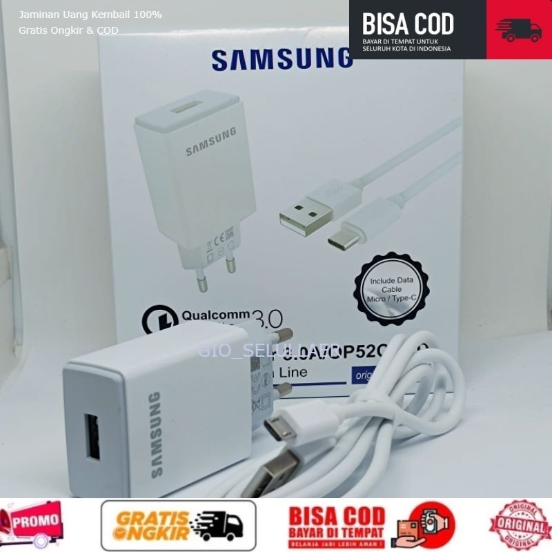 HP Samsung A02 A02S A03 A03S J6+ J6 Plus J4+ J2 Premium J1 Ace TRAVEL CHARGER OP52CATED 3.0A ORIGINA