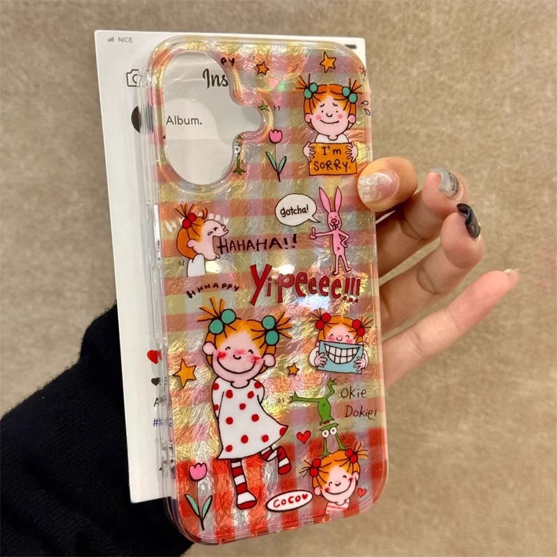 Coco Sauce Girl เหมาะสําหรับเคสโทรศัพท์ Apple 17Pro ihone15promax14 รูปแบบธารน้ําแข็งหลุมขนาดใหญ่132