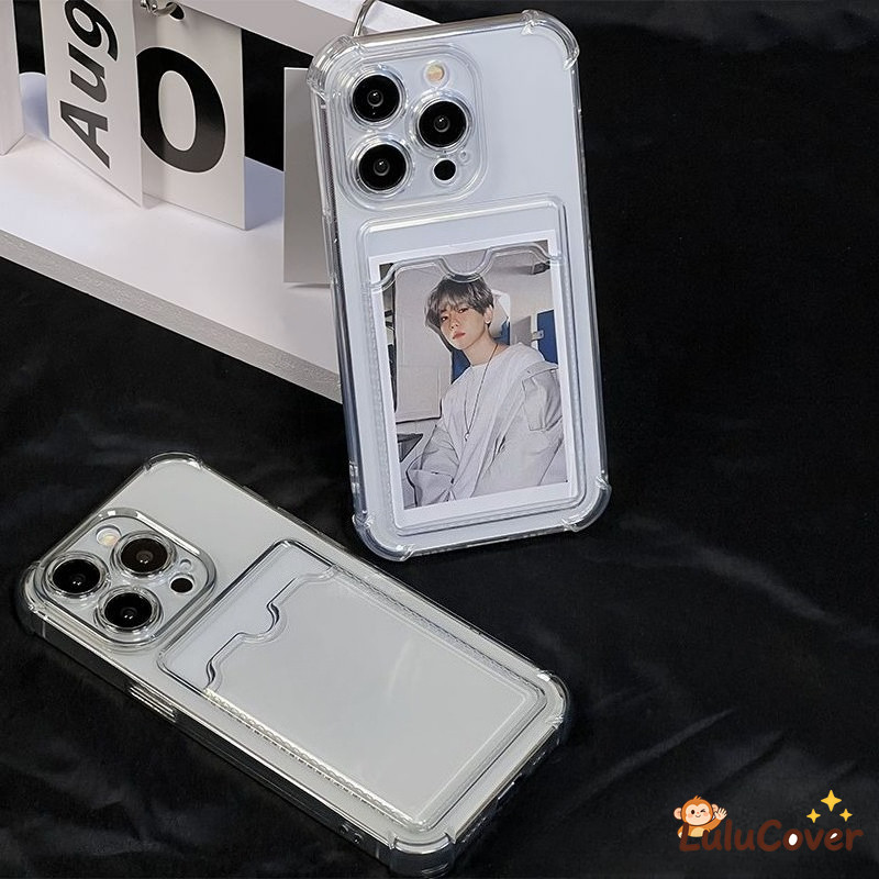 โปร่งใสสําหรับ Xiaomi Poco X7 Pro X6 X5 X4 X3 NFC M6 M5S M5 M4 M2 F6 Pro C61 C55 C51 C50 ฝาครอบช่องใส่การ์ดหลายสีผู้ถือบัตรปลอกอ่อนกรณี