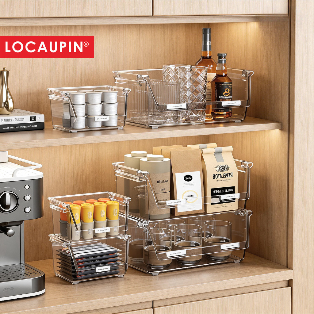 Locaupin ที่เก็บถุงชาวางซ้อนกันได้พร้อมฝาปิด, กล่องเก็บชาพลาสติกสําหรับตู้กับข้าวในครัวและเคาน์เตอร์ – โปรปัง