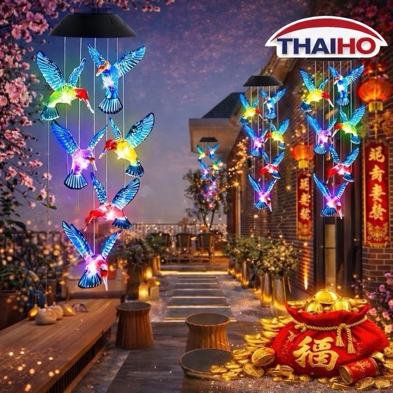 สินค้าประดับตรุษอิสลาม ไฟ LED โซล่าเซลล์รูปนกฮัมมิ่งเบิร์ด ไฟสวนและไฟตกแต่งภูมิทัศน์บ้าน ไม่ต้องติดตั้ง ไม่ต้องต่อสายไฟ