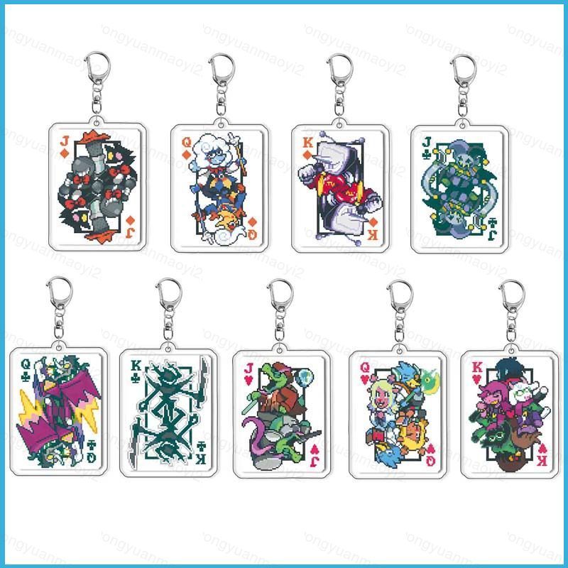 ZY2 Deltarune Spamton Queen King Jevil Pixel Art Poker Card อะคริลิคพวงกุญแจเกมจี้ YZ2