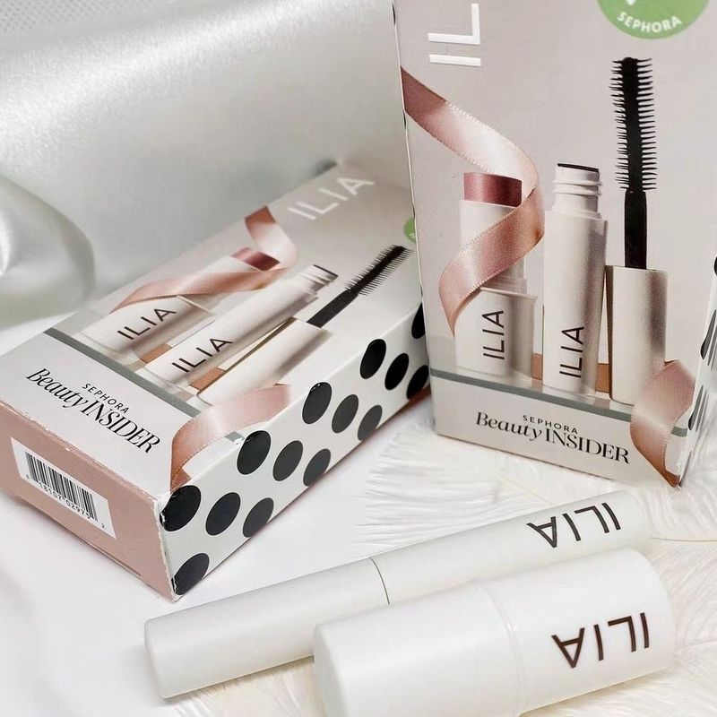 ILIA Multi-Purpose Lip Cheek Dual-Use Makeup Stick Blush Cream ลิปสติกที่ Last 2.5g มาสคาร่า 3g Set 