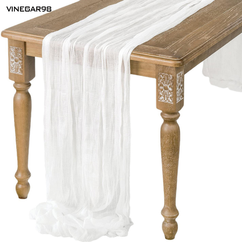 VINE Sheer Table Runner Rustic Table Runner Boho Gauze Table Runner สําหรับงานแต่งงานตกแต่ง – Rustic