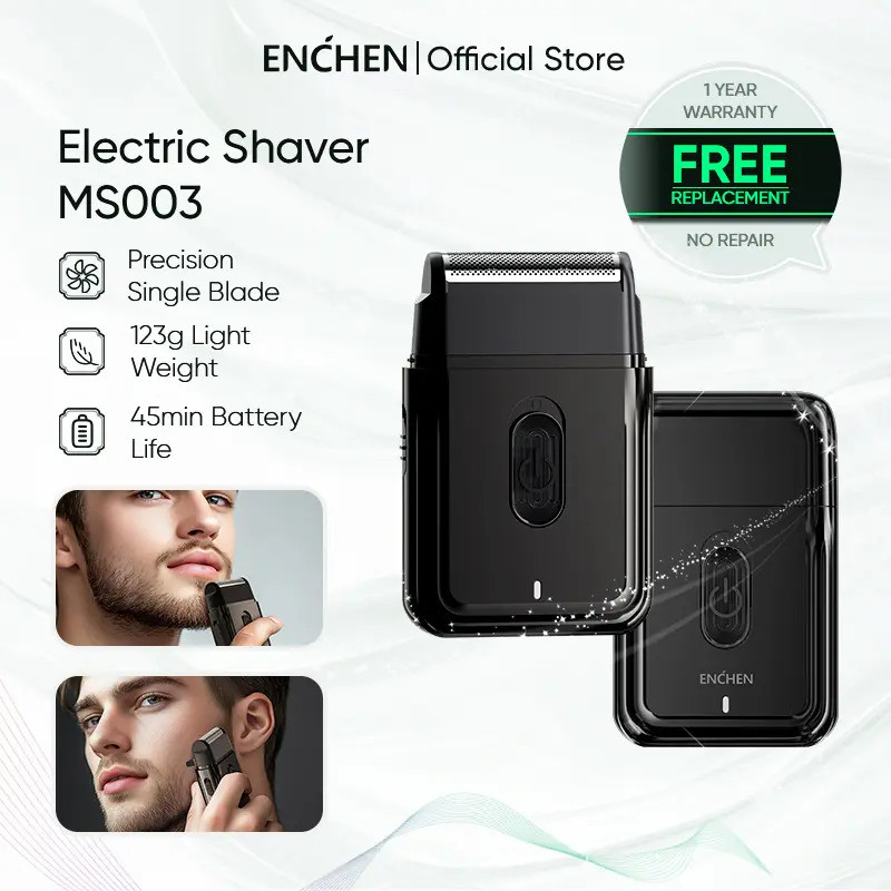 COD Enchen MS003 เครื่องโกนหนวดไฟฟ้าขนาดเล็ก พกพาได้ง่าย พร้อมฟังก์ชันตัดผมข้างแก้มสำหรับผู้ชาย