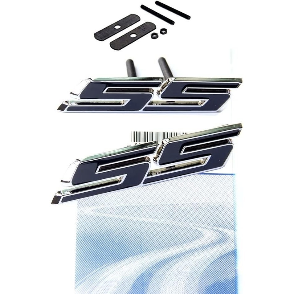 Yoaoo 1x OEM Ss Emblem Grille +Decal Badge 3D ใช้งานร่วมกับ Zl1 1LE Series ด้านหน้า Chrome สีดํา