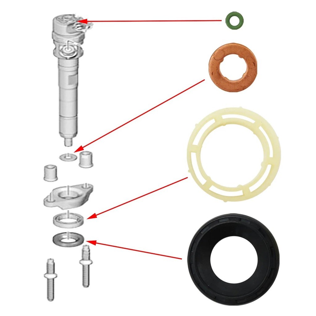 หัวฉีดน้ํามันเชื้อเพลิงชุดซ่อมซีลและเครื่องซักผ้าและแหวน O สําหรับ Citroen Berlingo C4 C5 Xsara Pica