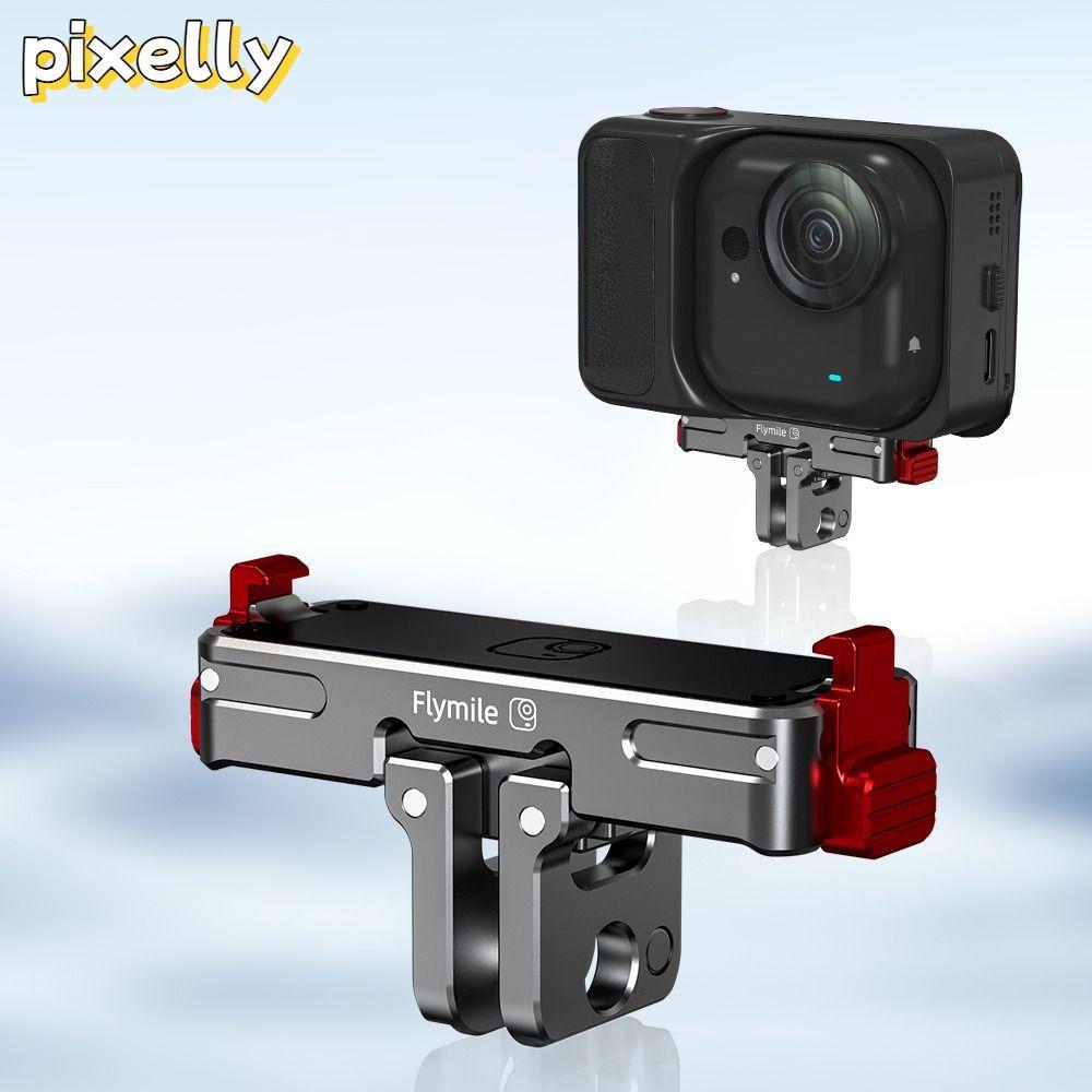 PIXELLY ฐานแม่เหล็ก, อลูมิเนียมอัลลอยด์พับขยาย Mount Adapter, 1/4 สกรูรู Quick Release อะแดปเตอร์น้ําหนักเบาผู้ถือสําหรับ Insta360 Go Ultra