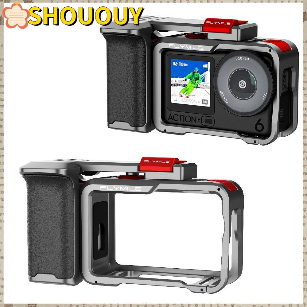 SHOUUY ที่จับจับถนน, ปุ่มชัตเตอร์พร้อมรองเท้าเย็น Xplorer Grip Kit กรงโลหะ, อลูมิเนียมอัลลอยด์ Quick
