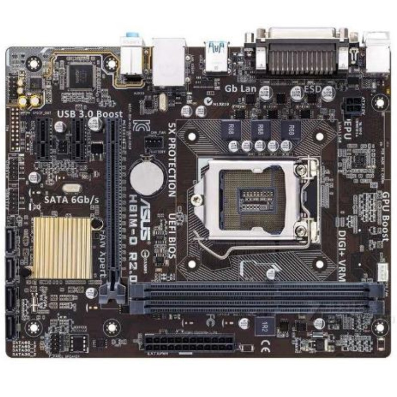 ใหม่ 1150 พิน Asus H81M-D R2.0 เมนบอร์ด H81 VGA COM LPT USB3 DDR3