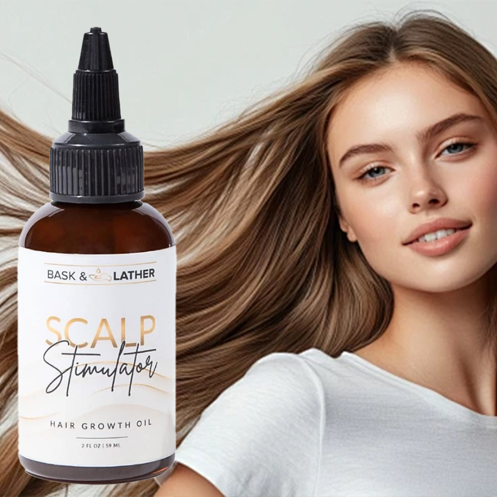 Bask & Lather Scalp Stimulator Hair Growth Oil - Mint & Rosemary Hair Oil