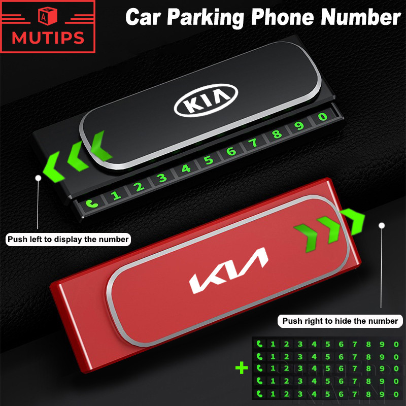 KIA รถยนต์ ป้ายหมายเลขโทรศัพท์ ติดรถยนต์ สําหรับจอดรถชั่วคราว แม่เหล็ก Phone Number Card สำหรับ EV5 
