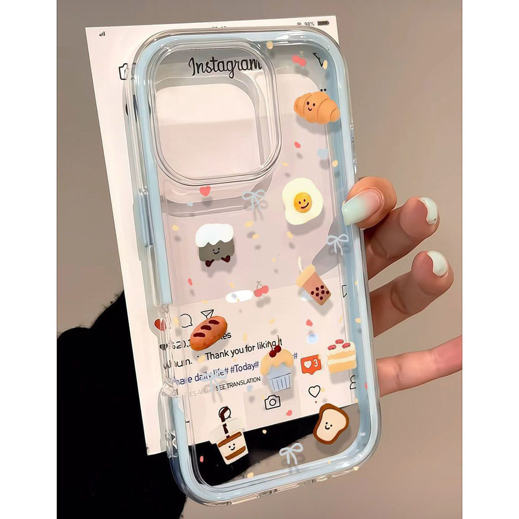 กาแฟขนมหวานเหมาะสําหรับ Apple 16plus เคสโทรศัพท์ iPhone17promax คู่ opporeno14/12 Creative vivos15 X
