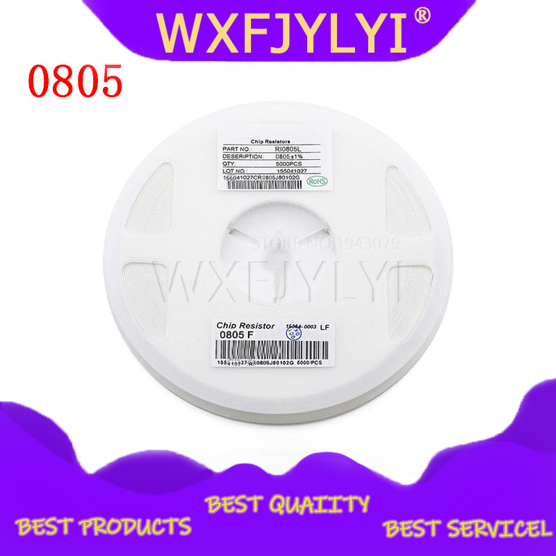 100 ชิ้น 0805 SMD 1/8 วัตต์ตัวต้านทานชิป 0R ~ 10M 0 10R 100R 220R 330R 470R 1K 4.7K 10K 47K 100K 0 1
