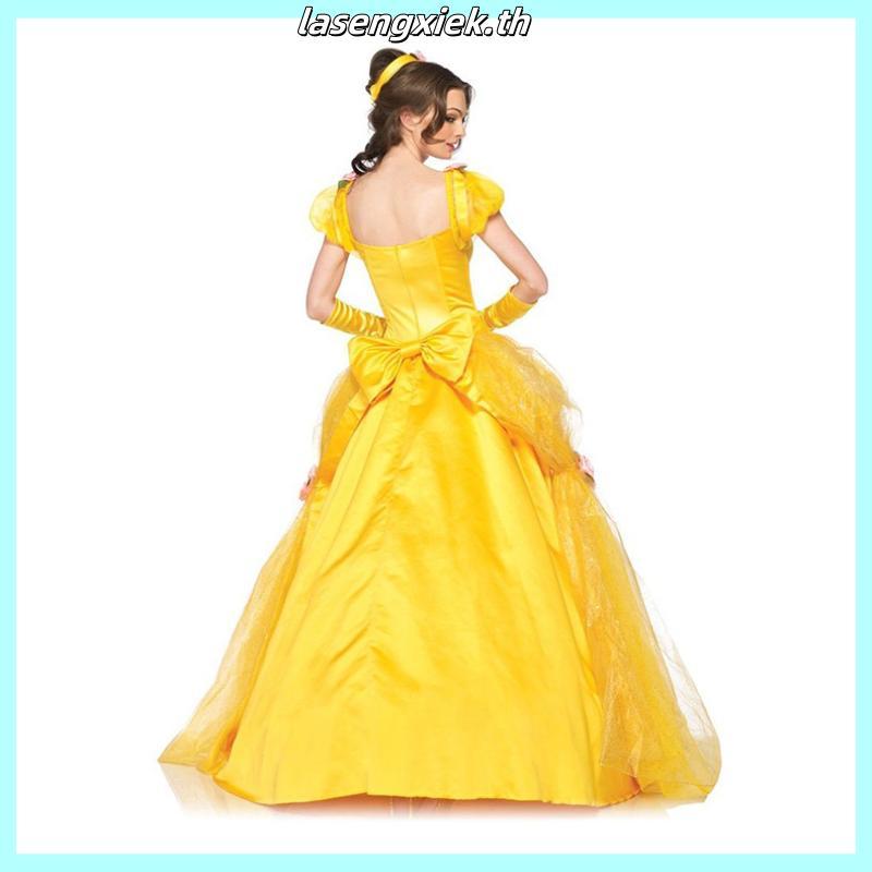 Oos ชุดเดรสคอสเพลย์เจ้าหญิง Belle Beauty and the Beast สําหรับผู้ใหญ่