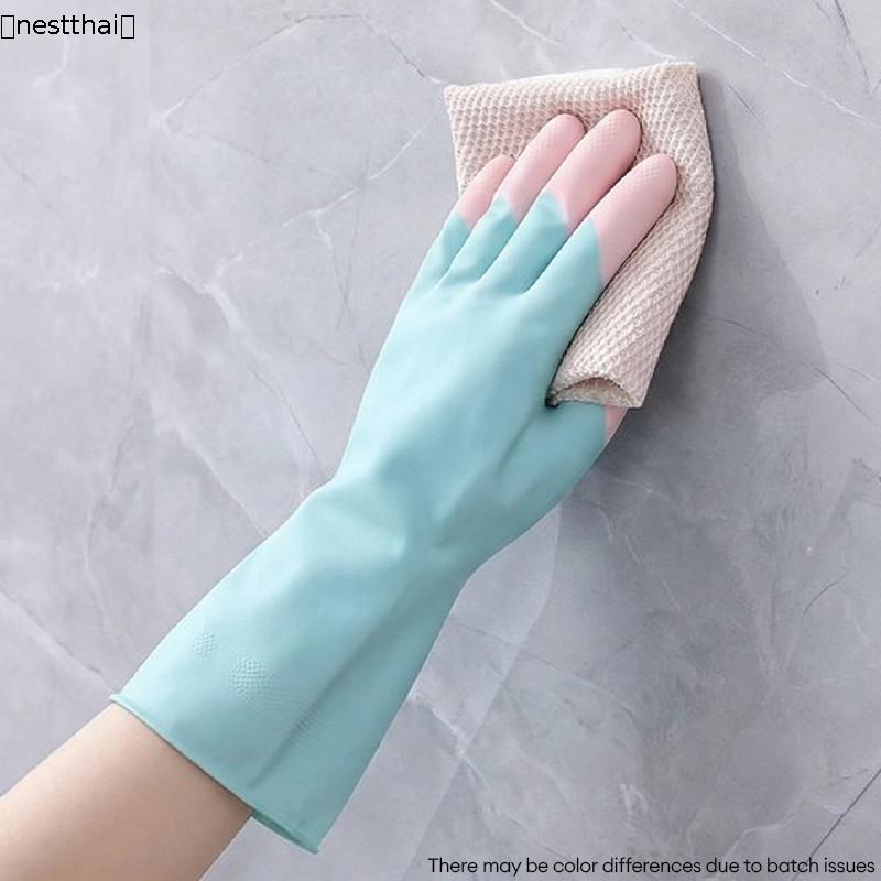 nestthai ถุงมือทำความสะอาด ถุงมือทำครัว ล้างจาน PVC ทนทาน ป้องกันน้ำมัน ง่ายปกป้องมือ หนา กันน้ำ ราคา ถูกที่สุด ดีลบีเคเค แกลเลอรีภาพที่ 7