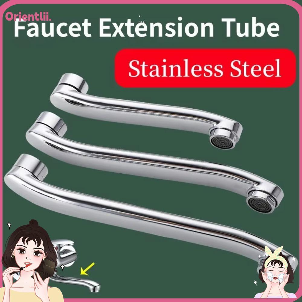 ORIENTTK Faucet Extender Connector, S-type Quick Open Basin Faucet Tube, Modern Stainless Steel Sink