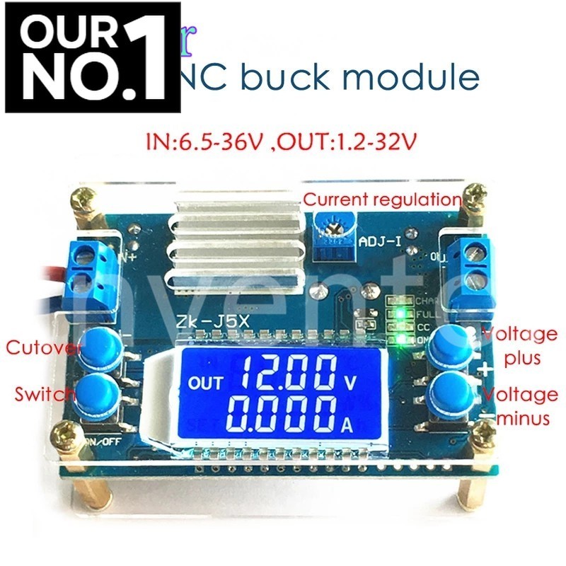 DC DC Buck Converter CC CV โมดูล 1.2-32V 5A ปรับตัวควบคุมแหล่งจ่ายไฟโวลต์มิเตอร์แอมป์มิเตอร์