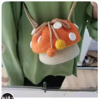 Ins สไตล์เดียวกันขนสัตว์ทอมือห่อเห็ด diy วัสดุห่อโฮมเมดผลิตภัณฑ์สําเร็จรูปการ์ตูนน่ารักโฮมเมดห่อ