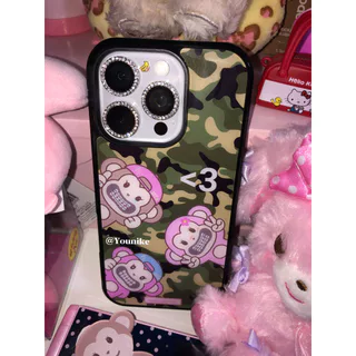 สาวเกาหลีหัวใจการ์ตูนน่ารักลิงน้อยเหมาะสําหรับ iphone17pro/17promax เคสป้องกัน Apple 16 เคสโทรศัพท์ 16promax เคสป้องกัน 15/13/14 เคสกันกระแทก 11/12/12promax/15plus/17air