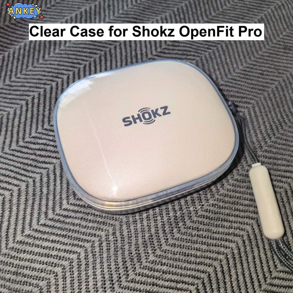 for Shokz OpenFit Pro Case Protective Transparent Clear TPU Covers T010 Bluetooth Earphone Shell Headphone Portable with Lanyard