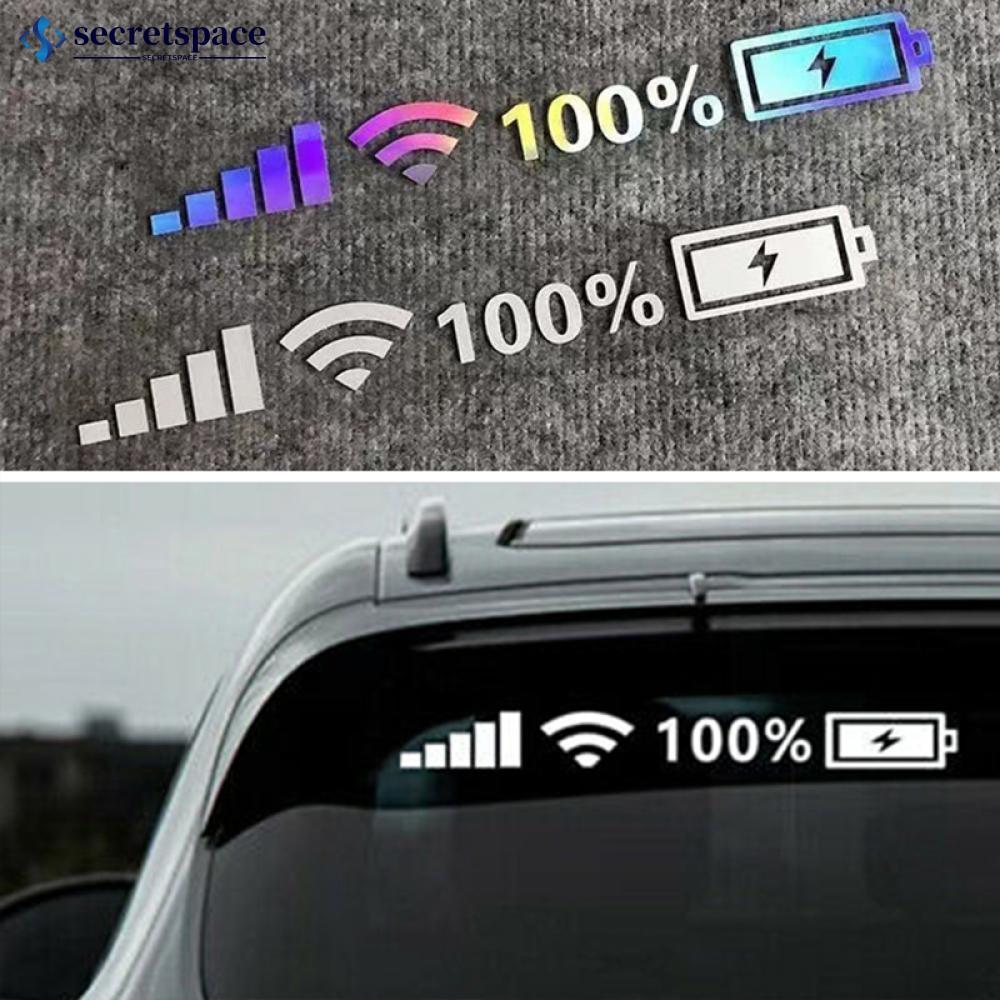 SECRETSPACE 26x3 ซม./35x4 ซม./45x5 ซม.รถไวนิลสติกเกอร์สะท้อนแสง 100% Wifi แบตเตอรี่ระดับสัญญาณ Decal