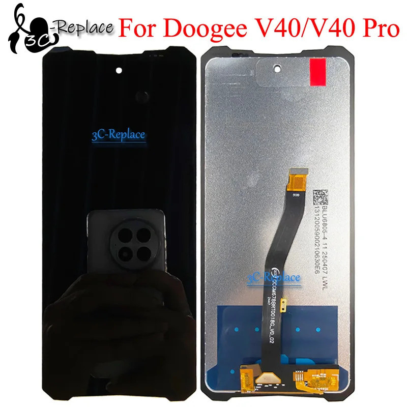 สีดํา 6.78 นิ้วสําหรับ Doogee V40 Doogee V40 Pro LCD DIsplay หน้าจอสัมผัส Digitizer แผงเปลี่ยน