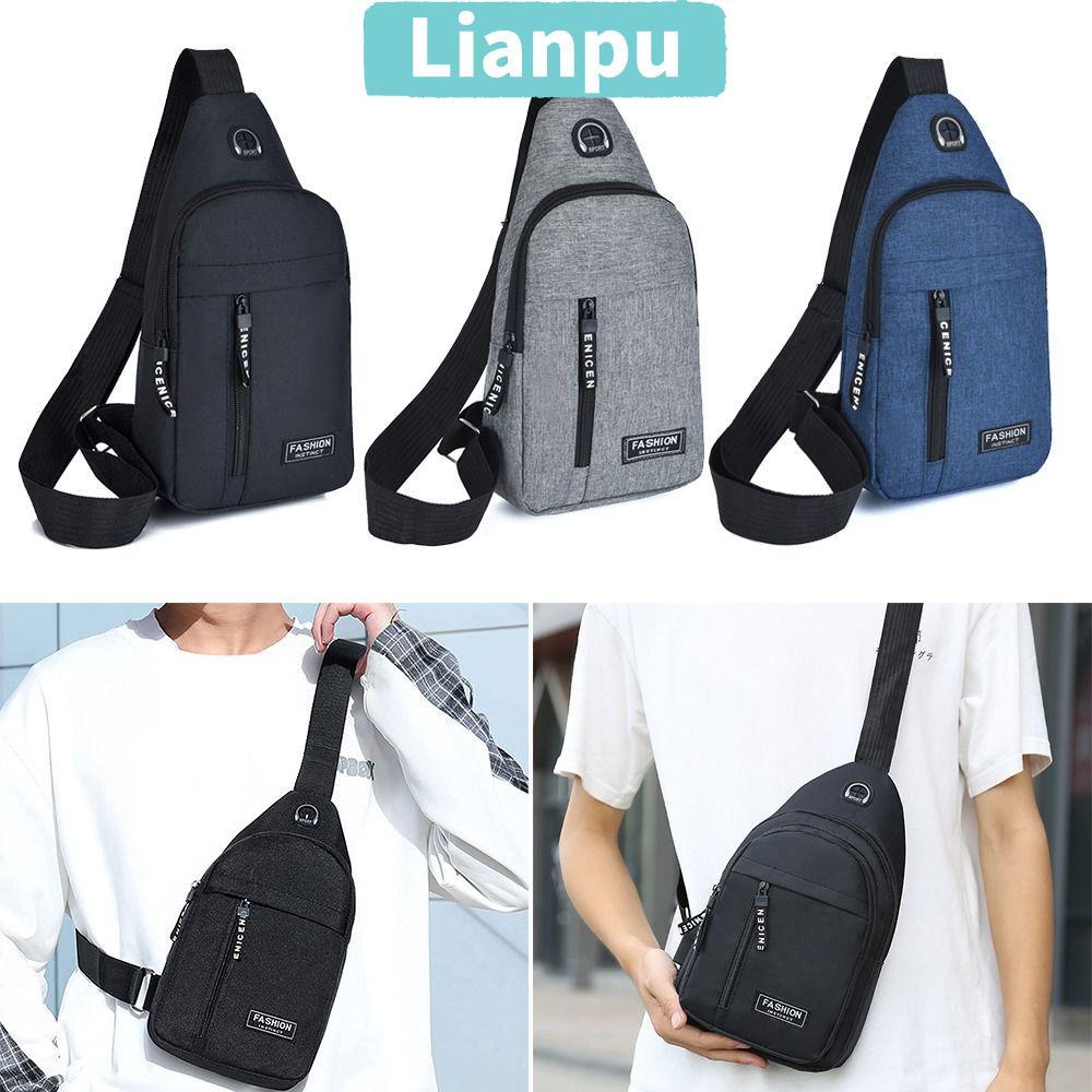 LIANPU กระเป๋าสะพายข้างกระเป๋าเดินทางผู้ชายกีฬากระเป๋าสะพายไหล่กลางแจ้ง